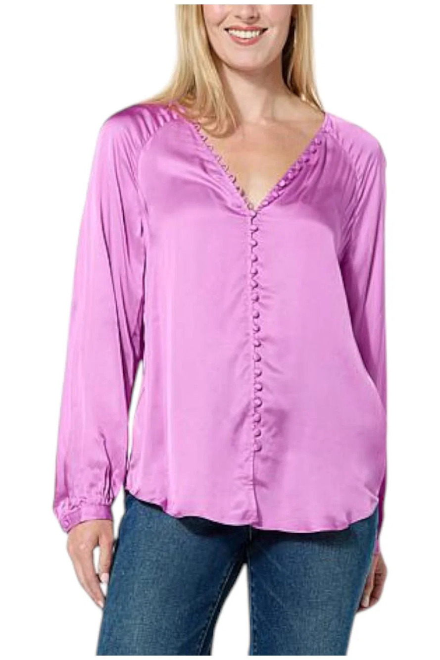 La Joie Women's Button Front Top Violet - Regular
